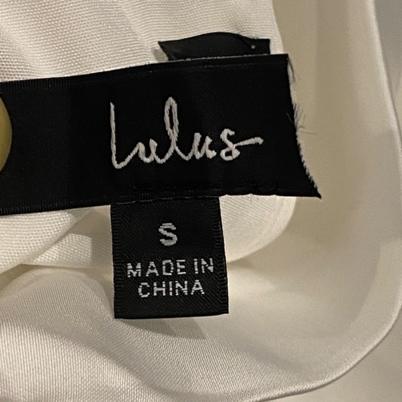 New! Lulu's Distinctive Charm White Satin Asymmetrical Midi Dress 16684 - Picture 12 of 16